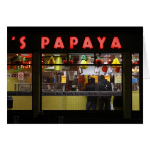 United States, New York. Grey's Papaya: window