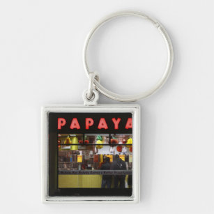 United States, New York. Grey's Papaya: window Key Ring