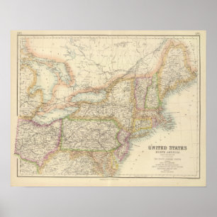 United States North Eastern States Poster