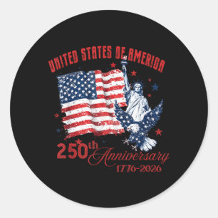 United States Of America 250th Anniversary Classic Round Sticker