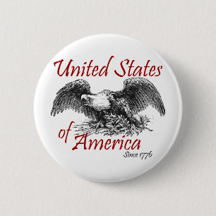 United States of America 6 Cm Round Badge