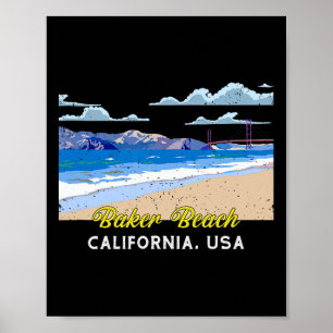 United States Of America California Baker Beach Poster