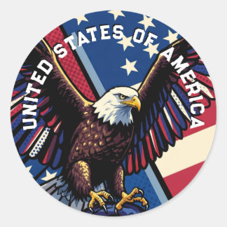 United States of America Classic Round Sticker