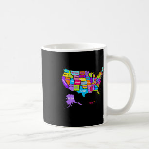 United States Of America Colourful Map With State Coffee Mug