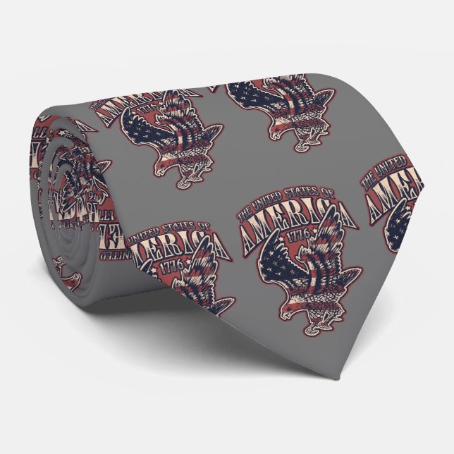 United States Of America Eagle Design Tie (Rolled)