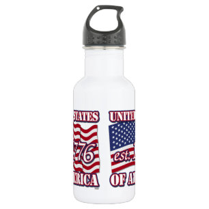 United States Of America est 1776 with USA Flag 532 Ml Water Bottle
