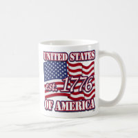 United States Of America est 1776 with USA Flag