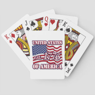 United States Of America est 1776 with USA Flag Playing Cards