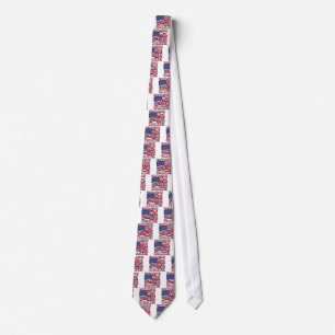 United States Of America est 1776 with USA Flag Tie