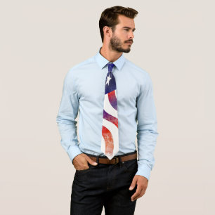 United States of America faded flag Tie