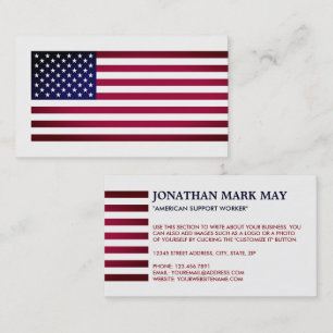 United States of America Flag, American Business Card