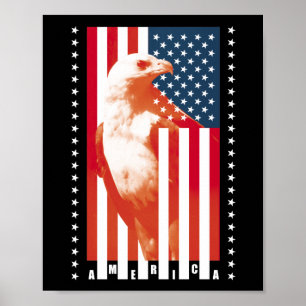 United States Of America Flag and eagle Poster