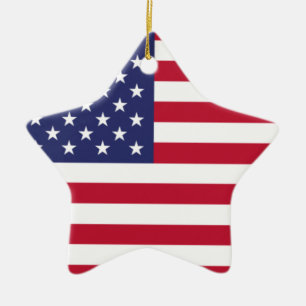 United States of America Flag Ceramic Ornament