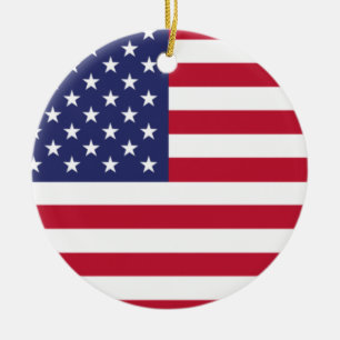 United States of America Flag Ceramic Ornament