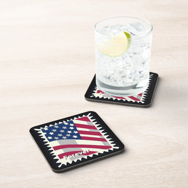 UNITED STATES OF AMERICA FLAG FOREVER STAMP COASTER (Right Side)