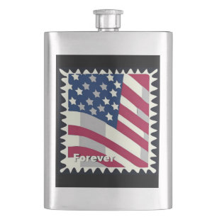 UNITED STATES OF AMERICA FLAG FOREVER STAMP HIP FLASK