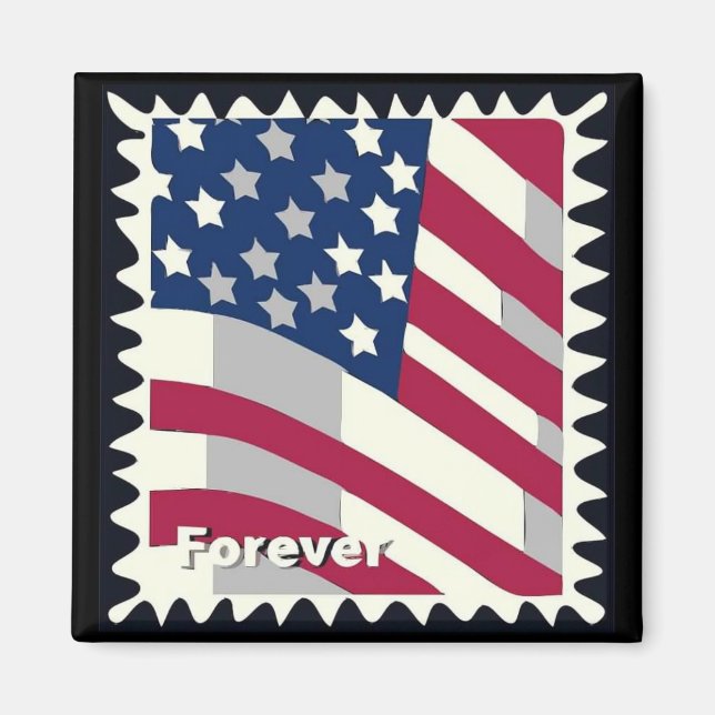 UNITED STATES OF AMERICA FLAG FOREVER STAMP MAGNET (Front)