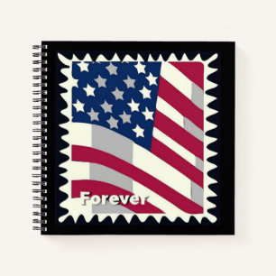 UNITED STATES OF AMERICA FLAG FOREVER STAMP NOTEBOOK