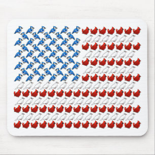 United States of America Flag made of Birds Mouse Pad