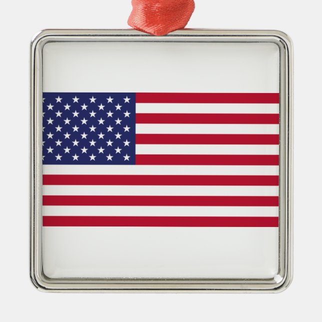 United States of America Flag Metal Ornament (Front)