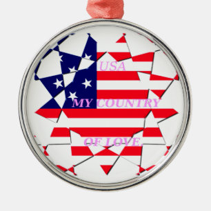 United States of America Flag  Metal Tree Decoration