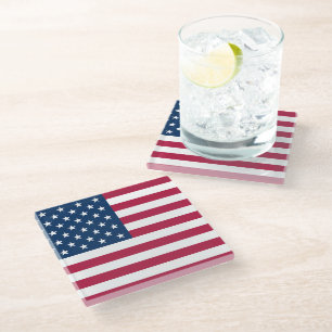 United States of America flag patriotic Glass Coaster