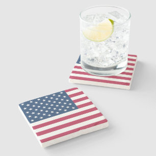 United States of America flag patriotic Stone Coaster
