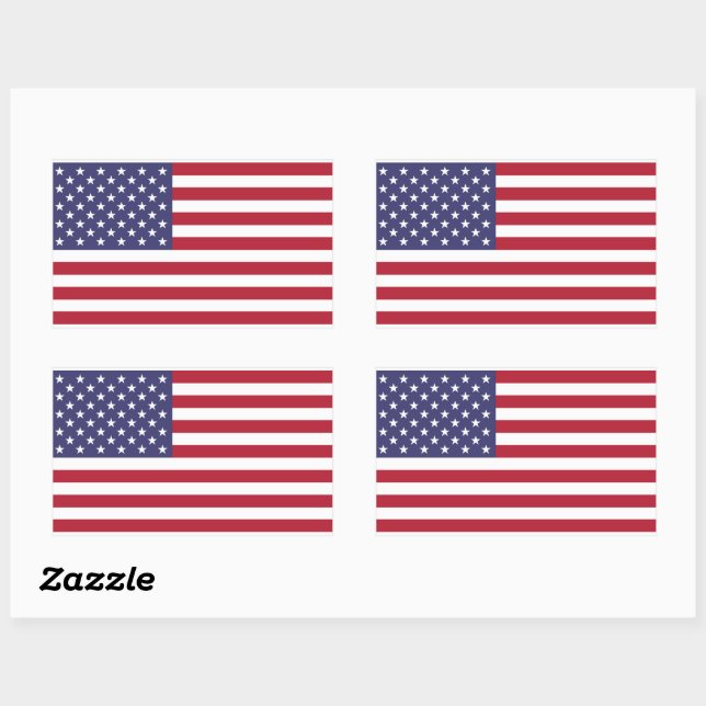 United States of America Flag Rectangle Stickers (Sheet)