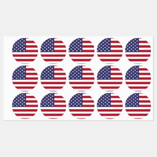 United States of America Flag Sticker Labels