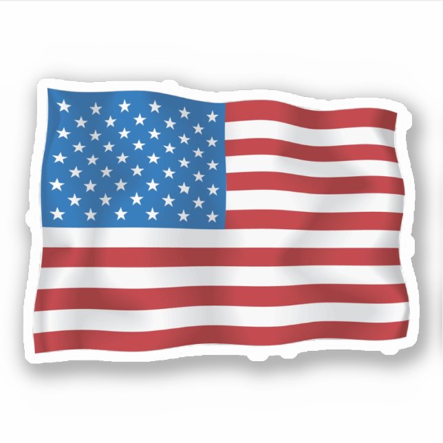 United States of America Flag Vinyl Sticker (Front)