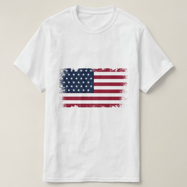 United States of America Grunge Vector Flag T-Shirt (Design Front)
