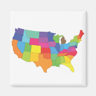 united states of america map magnet