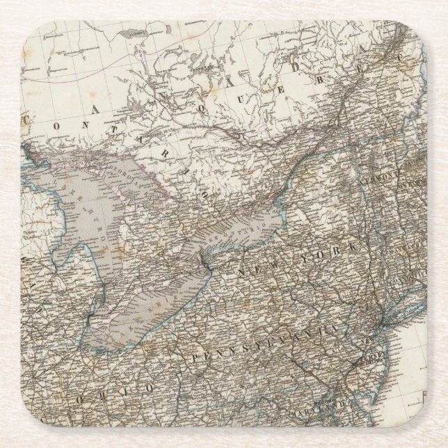 United States of America North east Square Paper Coaster (Front)