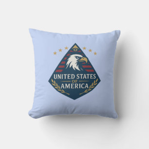 United States of America Pyramid Eagle Emblem Cushion