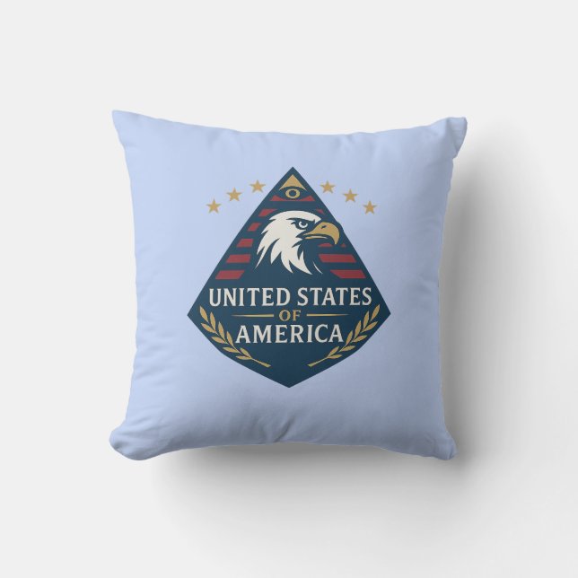United States of America Pyramid Eagle Emblem Cushion (Front)