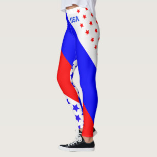UNITED STATES OF AMERICA RED WHITE & BLUE USA LEGGINGS