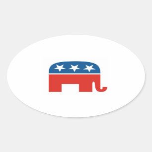 united states of america republican party elephant oval sticker