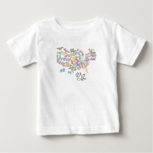 United States of America Script Text Map Baby T-Shirt