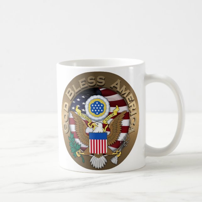 United States of America Seal - God Bless America Coffee Mug (Right)