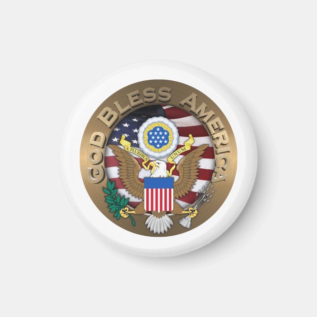 United States of America Seal - God Bless America Magnet (Front)