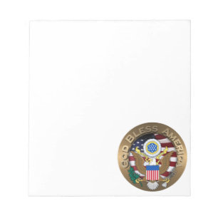 United States of America Seal - God Bless America Notepad