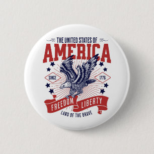 United States of America since 1776- 4th July   6 Cm Round Badge