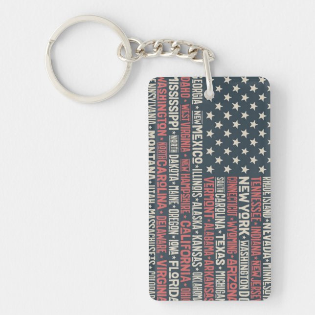 United States Of America |States & Capitals Key Ring (Front)