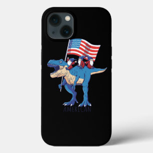 United States of America US Flag Dinosaur TRex Gno iPhone 13 Case