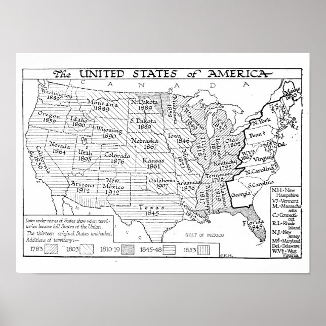 united states of America Vintage Map Art Poster (Front)