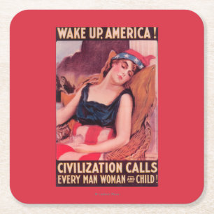 United States of AmericaWar II Promotional Square Paper Coaster