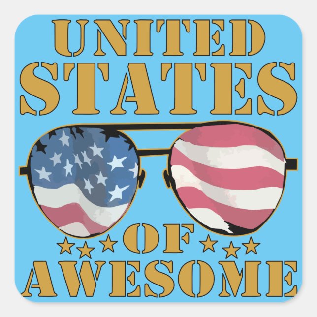 United States Of Awesome Square Sticker (Front)