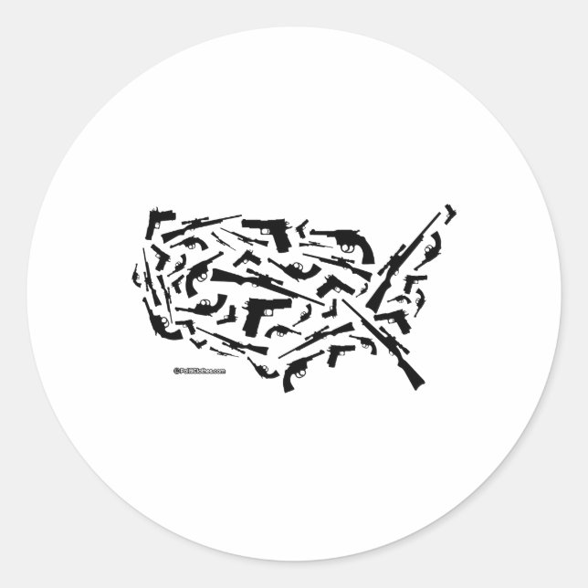 United States of Guns Classic Round Sticker (Front)