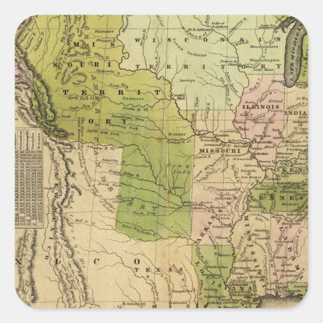 United States Olney Map Square Sticker (Front)