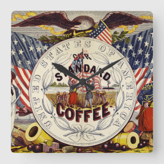 United States Our Standard Coffee Square Wall Cloc Clock